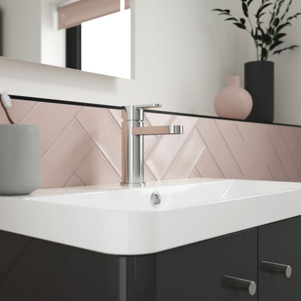 Nuie Arvan Chrome Mono Basin Mixer Tap with Push Button Waste #2
