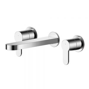 Nuie Arvan Chrome Wall Mounted 3 Hole Wall Mounted Basin Mixer Tap
