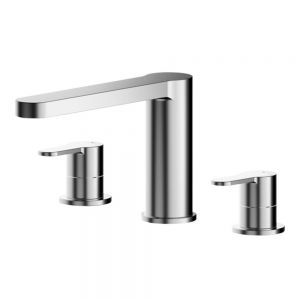 Nuie Arvan Chrome Deck Mounted 3 Hole Bath Filler Tap