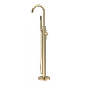 Nuie Aztec Brushed Brass Floor Standing Bath Shower Mixer Tap