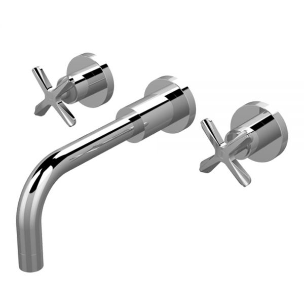Nuie Aztec Chrome 3 Hole Wall Mounted Basin Mixer Tap