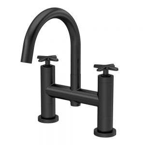 Nuie Aztec Matt Black Bath Filler Tap