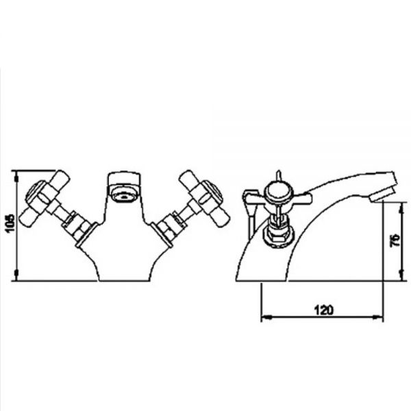 Nuie Beaumont Chrome Mono Basin Mixer Tap with Pop Up Waste #2