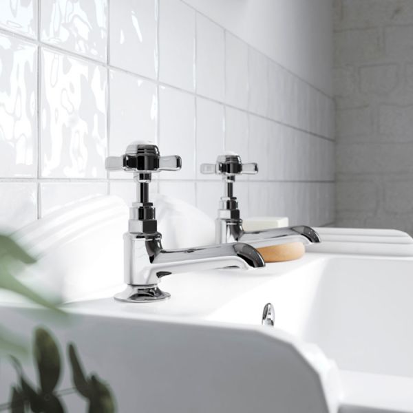 Nuie Beaumont Chrome Basin Pillar Taps #2