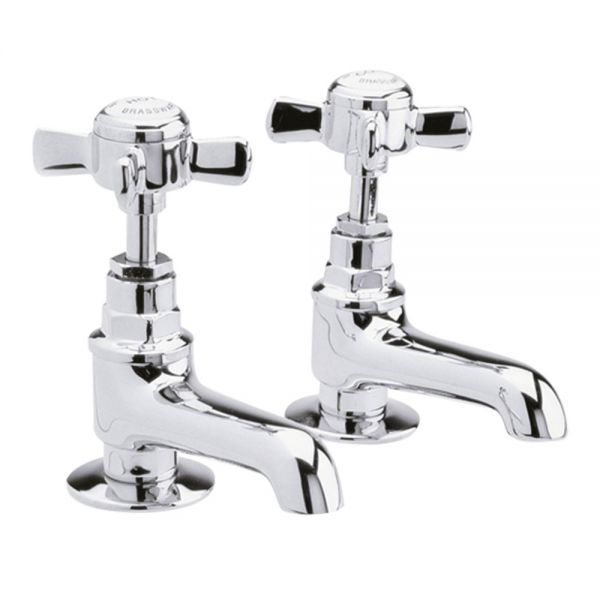 Nuie Beaumont Chrome Basin Pillar Taps