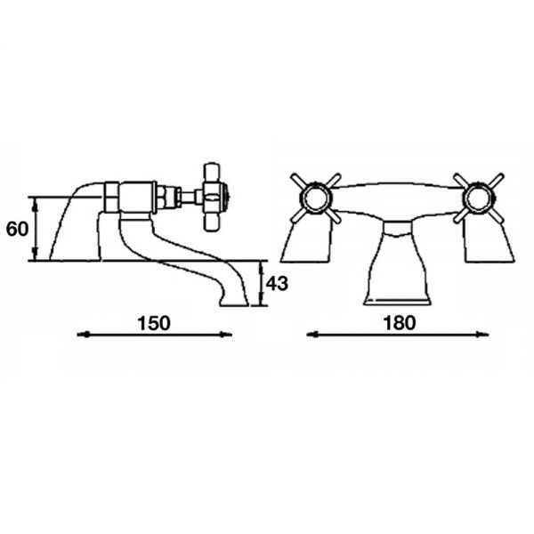 Nuie Beaumont Chrome Bath Filler Tap #2