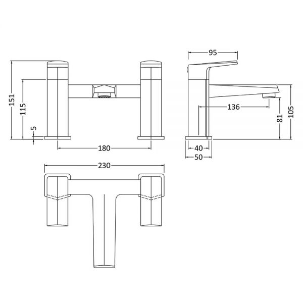 Nuie Hardy Chrome Bath Filler Tap #2