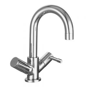 Nuie Series II Chrome Dual Lever Mono Basin Mixer Tap with Waste