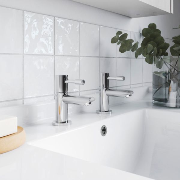 Nuie Series II Chrome Basin Pillar Taps #2