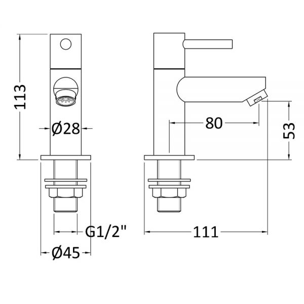 Nuie Series II Chrome Basin Pillar Taps #3