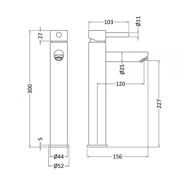 Nuie Series II Chrome Tall Basin Mixer Tap #2