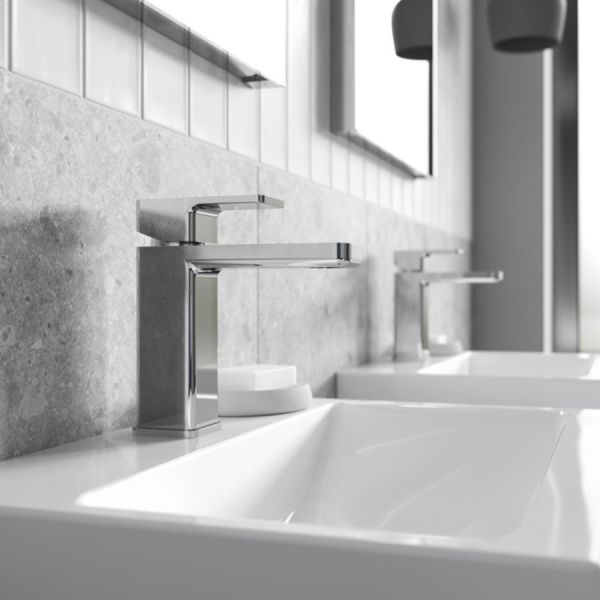 Nuie Windon Chrome Mono Basin Mixer Tap with Push Button Waste #2