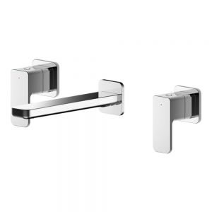 Nuie Windon Chrome 3 Hole Wall Mounted Basin Mixer Tap