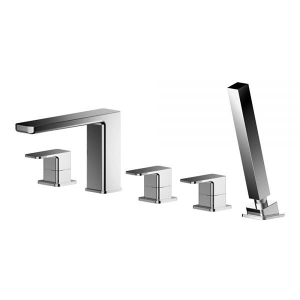 Nuie Windon Chrome Deck Mounted 5 Hole Bath Shower Mixer Tap