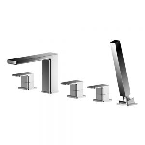 Nuie Windon Chrome Deck Mounted 5 Hole Bath Shower Mixer Tap