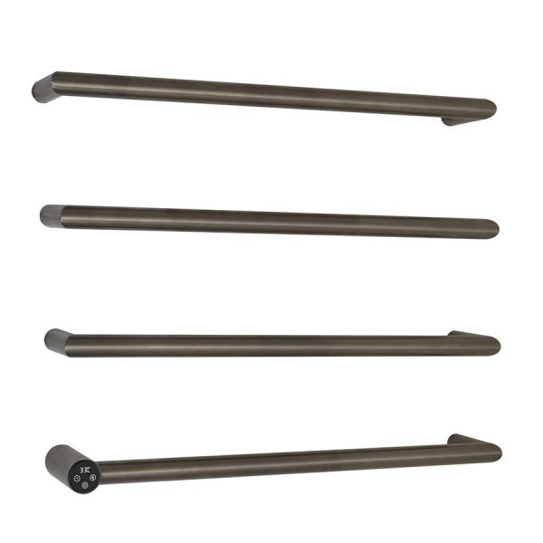 JTP Obi Brushed Black 485 x 600 Designer Electric Towel Rail