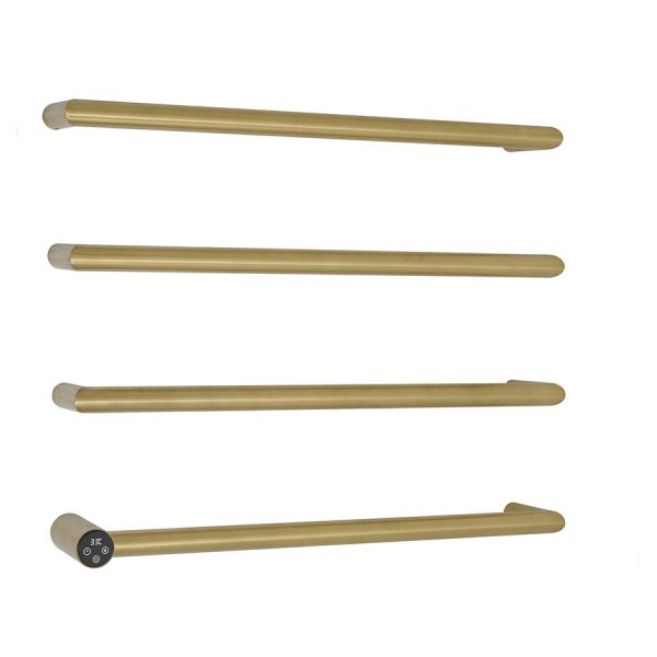 JTP Obi Brushed Brass 485 x 600 Designer Electric Towel Rail