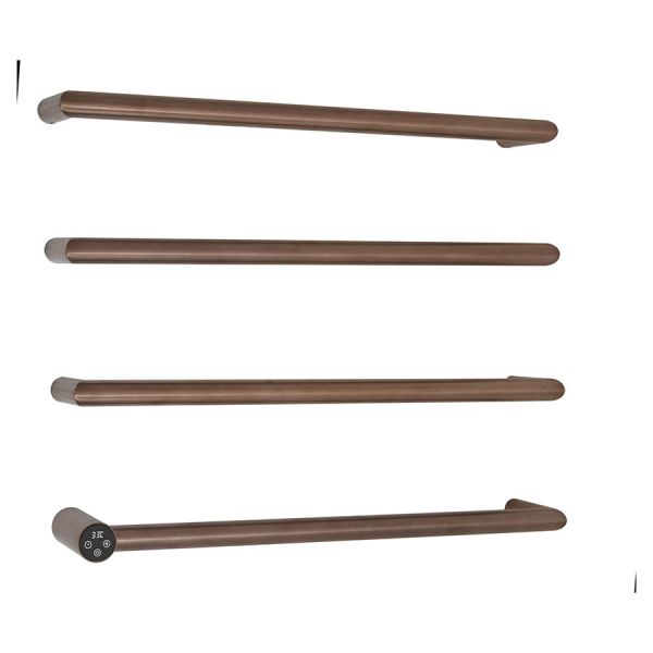 JTP Obi Brushed Bronze 485 x 600 Designer Electric Towel Rail