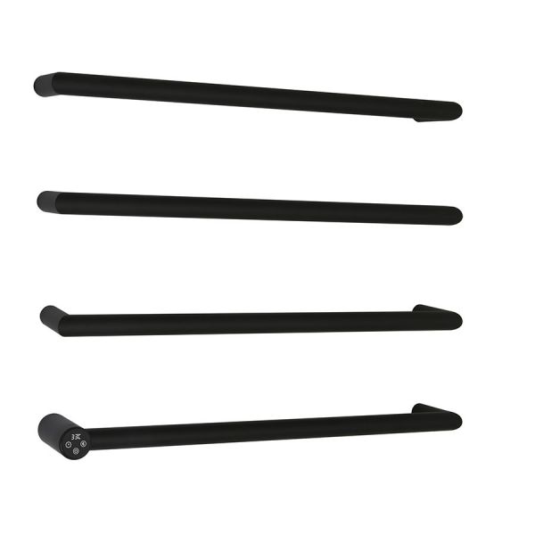 JTP Obi Matt Black 485 x 600 Designer Electric Towel Rail
