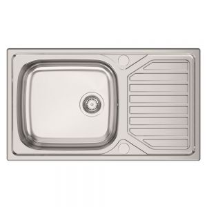 Clearwater Okio 1 Large Bowl Inset Stainless Steel Kitchen Sink with Drainer 860 x 500