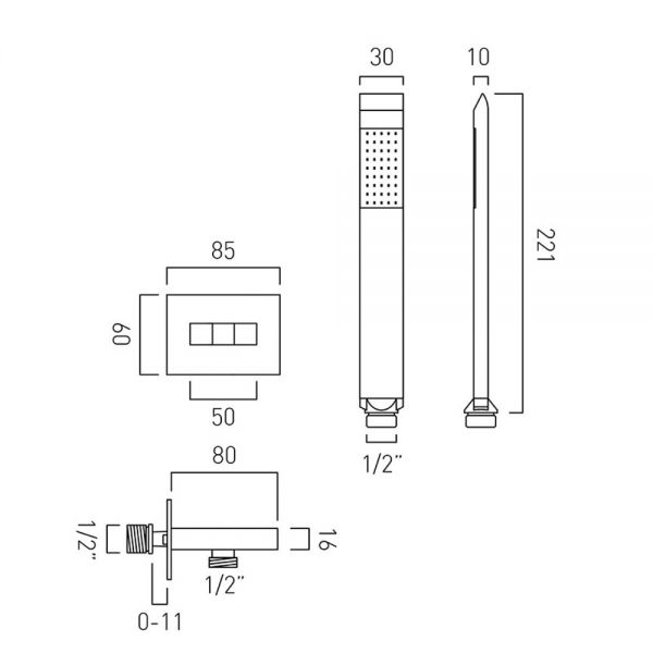 Vado Omika Single Function Handset Kit #2