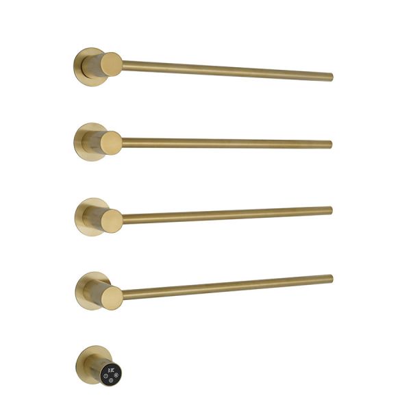 JTP Onyx Brushed Brass 610 x 536 Designer Electric Towel Rail