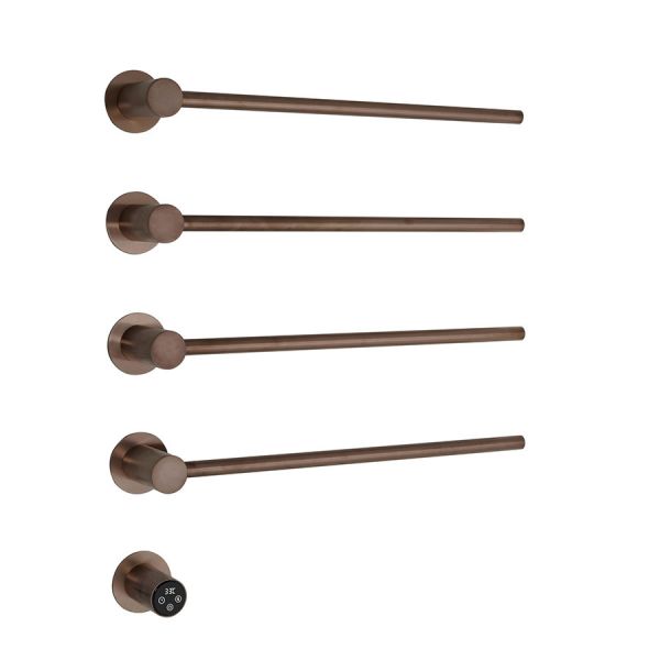 JTP Onyx Brushed Bronze 610 x 536 Designer Electric Towel Rail