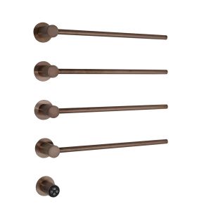 JTP Onyx Brushed Bronze 610 x 536 Designer Electric Towel Rail