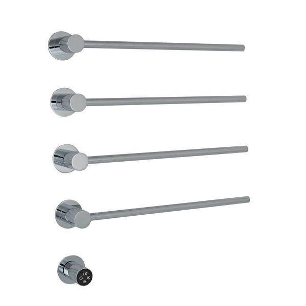 JTP Onyx Chrome 610 x 536 Designer Electric Towel Rail