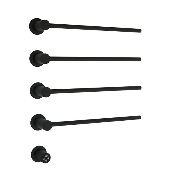 JTP Onyx Matt Black 610 x 536 Designer Electric Towel Rail