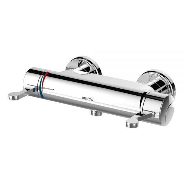 Bristan OPAC thermostatic exposed bar shower valve with Chrome Levers and Fast Fit connections OP SHXVO ISOL EL C