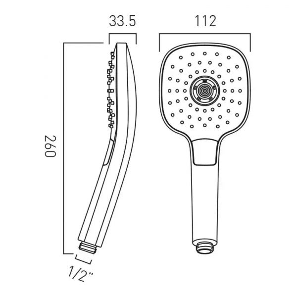 Vado Ora Chrome Square Shower Handset #2
