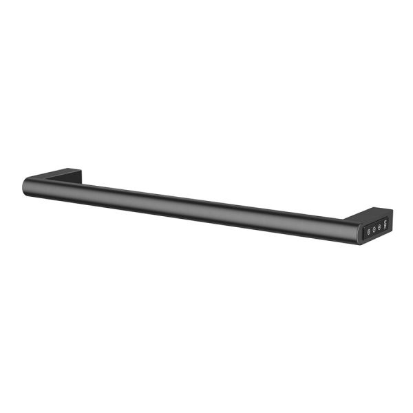 JTP Ora Brushed Black 115 x 600 Designer Electric Towel Rail