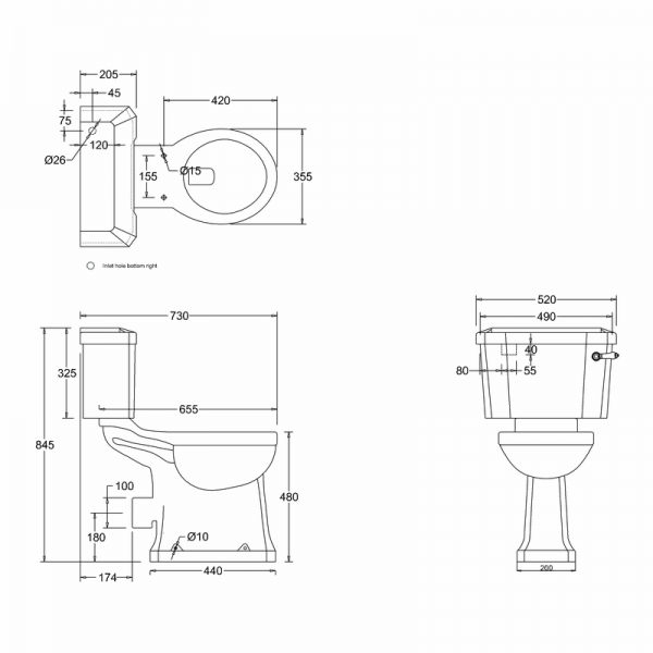 Burlington Close Coupled Comfort Height Pan and Cistern P12 C1 #2