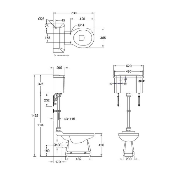 Burlington Pan and Medium Level Cistern P5 C1 #2
