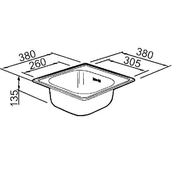Clearwater Pio Bar 1 One Bowl Inset Stainless Steel Kitchen Sink 380 x 380 #2