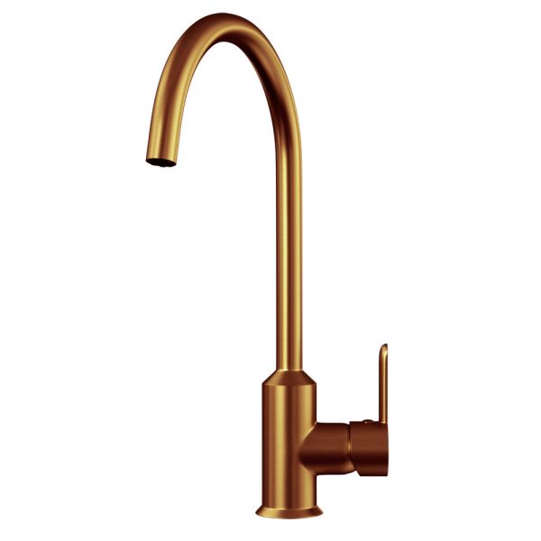 Ellsi Entice Single Lever Brushed Copper Kitchen Mixer Tap with Swivel Spout