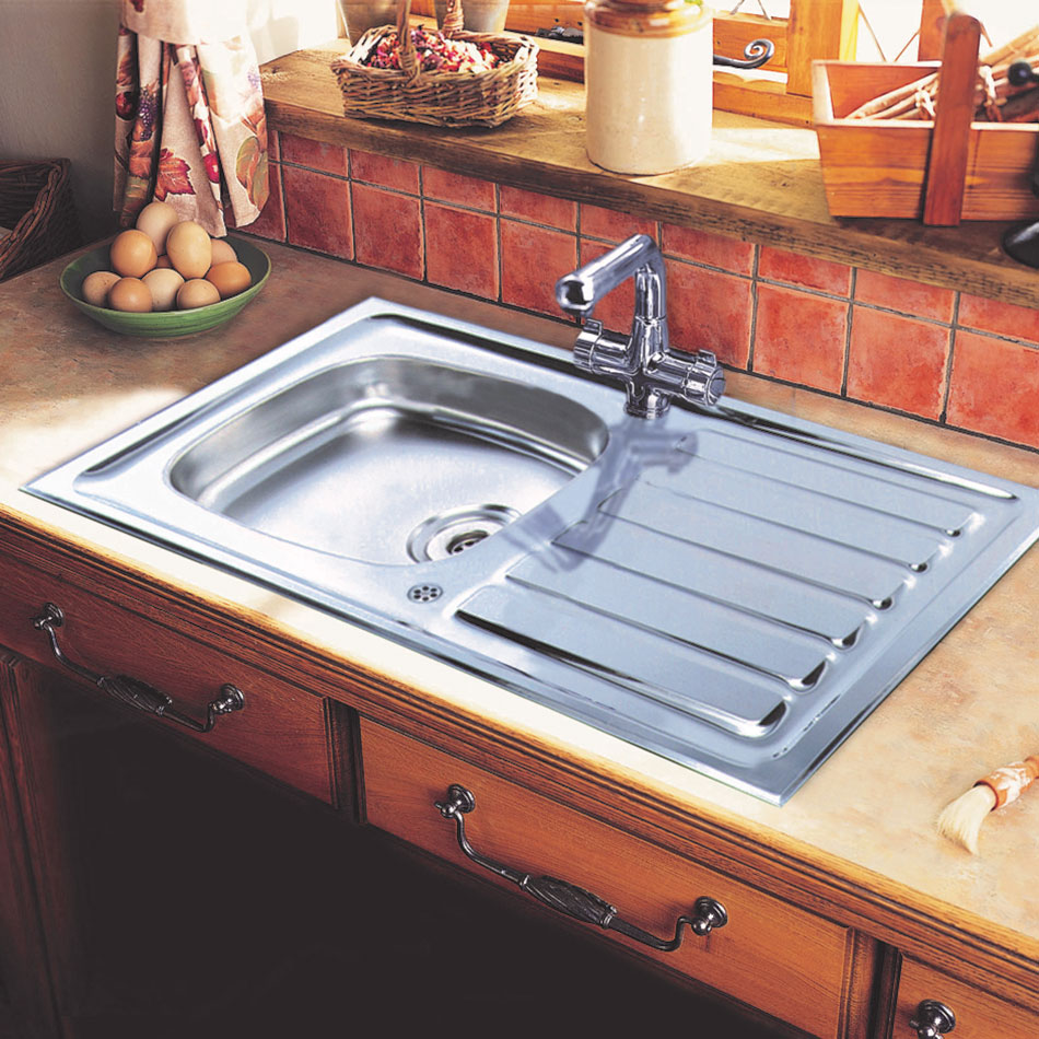 Clearwater Contract Shallow 1 Bowl Inset Stainless Steel Kitchen Sink