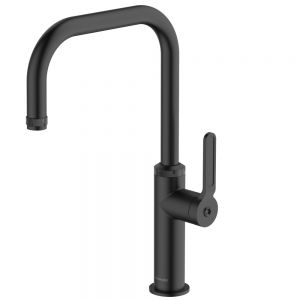 Clearwater Pioneer U Single Lever Matt Black Monobloc Kitchen Sink Mixer Tap