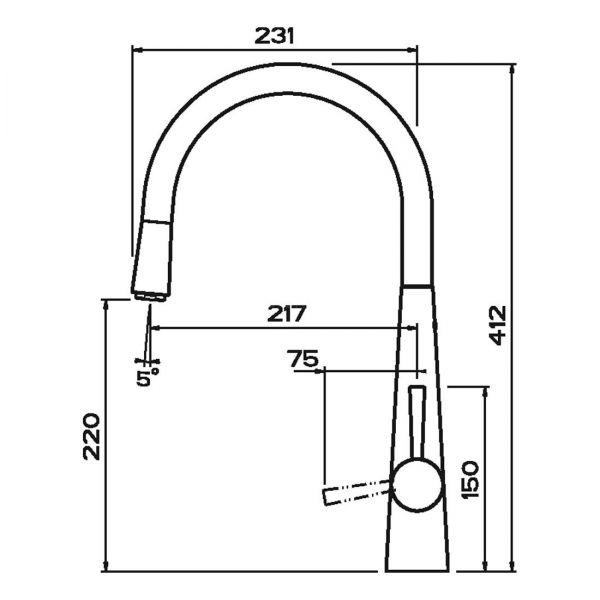 Clearwater Porrima Single Lever Chrome Pull Out Monobloc Kitchen Sink Mixer Tap #3