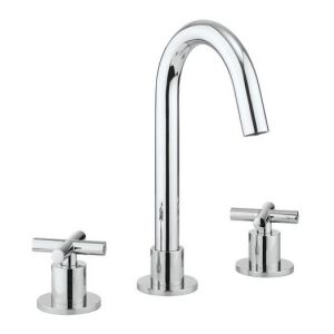 Crosswater MPRO Chrome 3 Hole Deck Mounted Basin Mixer Tap with Crosshead Handles