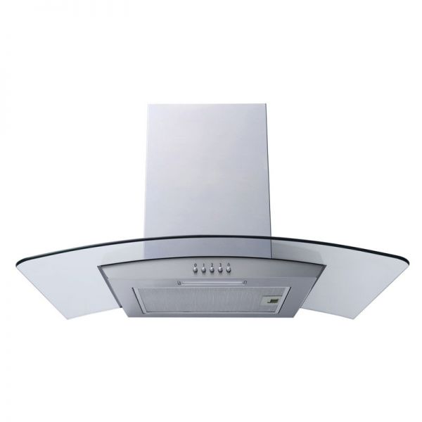 Prima 60cm Stainless Steel Curved Glass Kitchen Hood