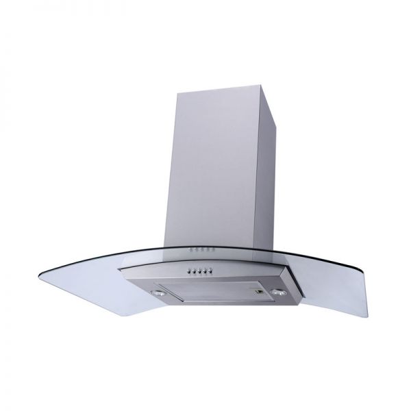 Prima 90cm Stainless Steel Curved Glass Island Kitchen Hood