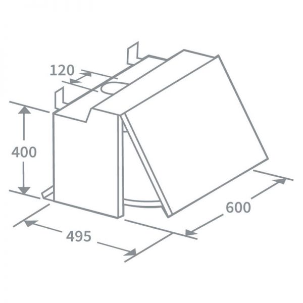 Prima 60cm Grey Integrated Kitchen Hood #2