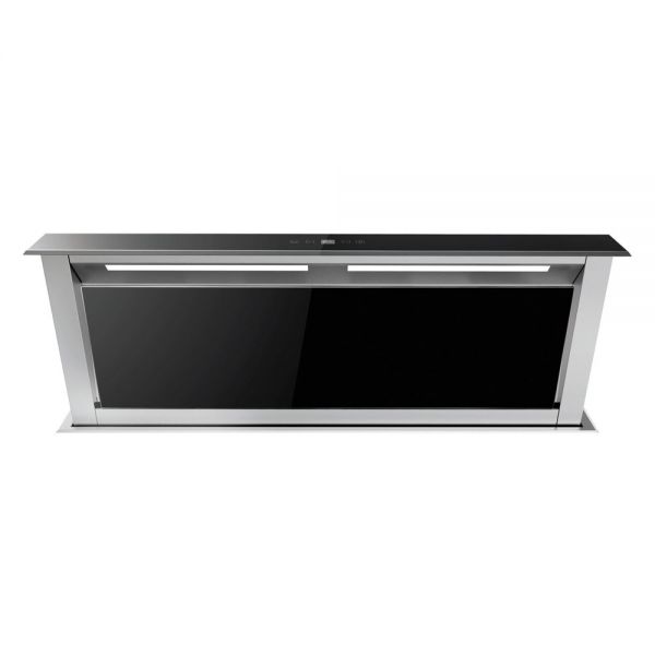 Prima Plus 88cm Black Glass Counter Top Downdraft Kitchen Extractor