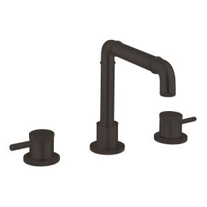 Crosswater MPRO Industrial Carbon Black 3 Hole Deck Mounted Basin Mixer Tap
