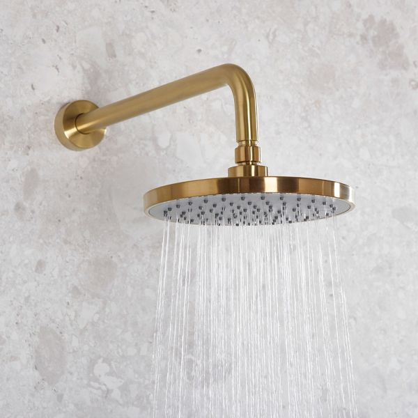 Bristan Prism Brushed Brass 2 Outlet Shower Pack with Overhead Shower and Handset #4