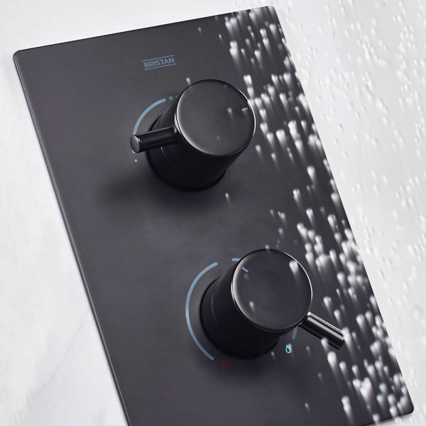 Bristan Prism Matt Black 2 Outlet Shower Pack with Overhead Shower and Handset #4