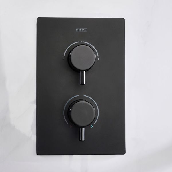 Bristan Prism Matt Black 2 Outlet Shower Pack with Overhead Shower and Handset #6