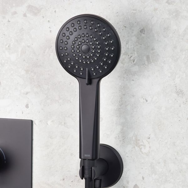 Bristan Prism Matt Black 2 Outlet Shower Pack with Overhead Shower and Handset #10